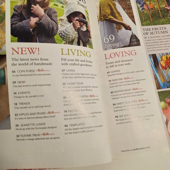 Mollie Makes Issue 6 UK 2011 Magazine Autumn Fruits Harvest Craft Projects - Picture 4 of 13